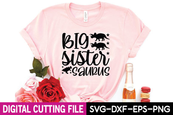 Big Sister Saurus Svg: A Charming Embroidery Design