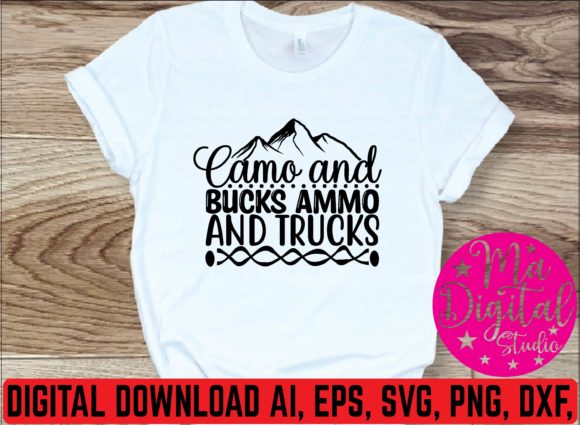 Camo and Bucks Ammo and Trucks Svg: Perfect for T-Shirt Designs