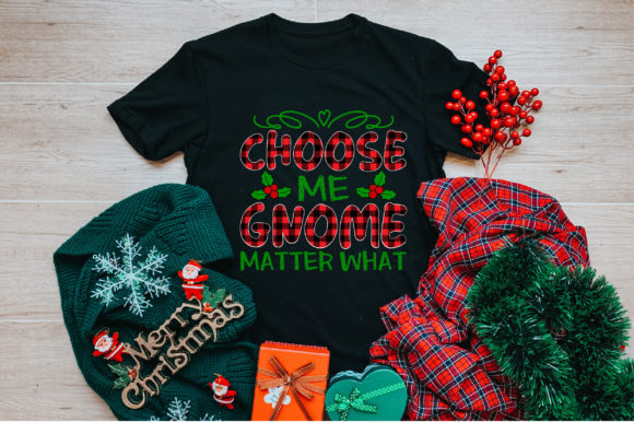 Choose Gnome Christmas T-Shirt Design: A Festive Graphics Asset