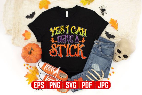 Drive a Stick Halloween T-Shirt: A Versatile Graphic Design