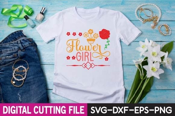 Flower Girl Svg: A Versatile Graphic for T-Shirt Designs