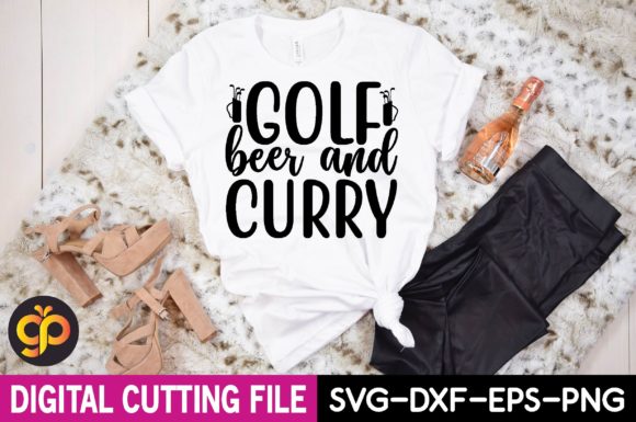 Golf BEER and CURRY Svg Design for T-Shirt Graphics