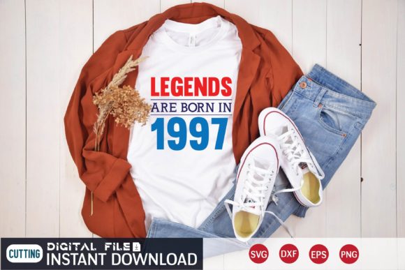 Legends Are Born in 1997: A Versatile T-Shirt Design Graphic
