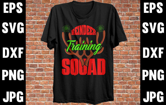 Reindeer Training Squad T-shirt Design for Graphics and Print