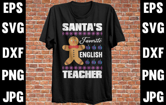 Santa's Favorite English Teacher T-shirt: A Graphics Gem