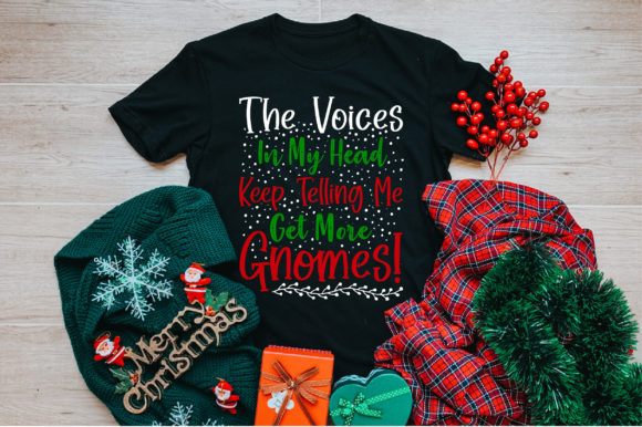 Voices Gnome Christmas T-Shirt Design: A Festive Graphic Asset